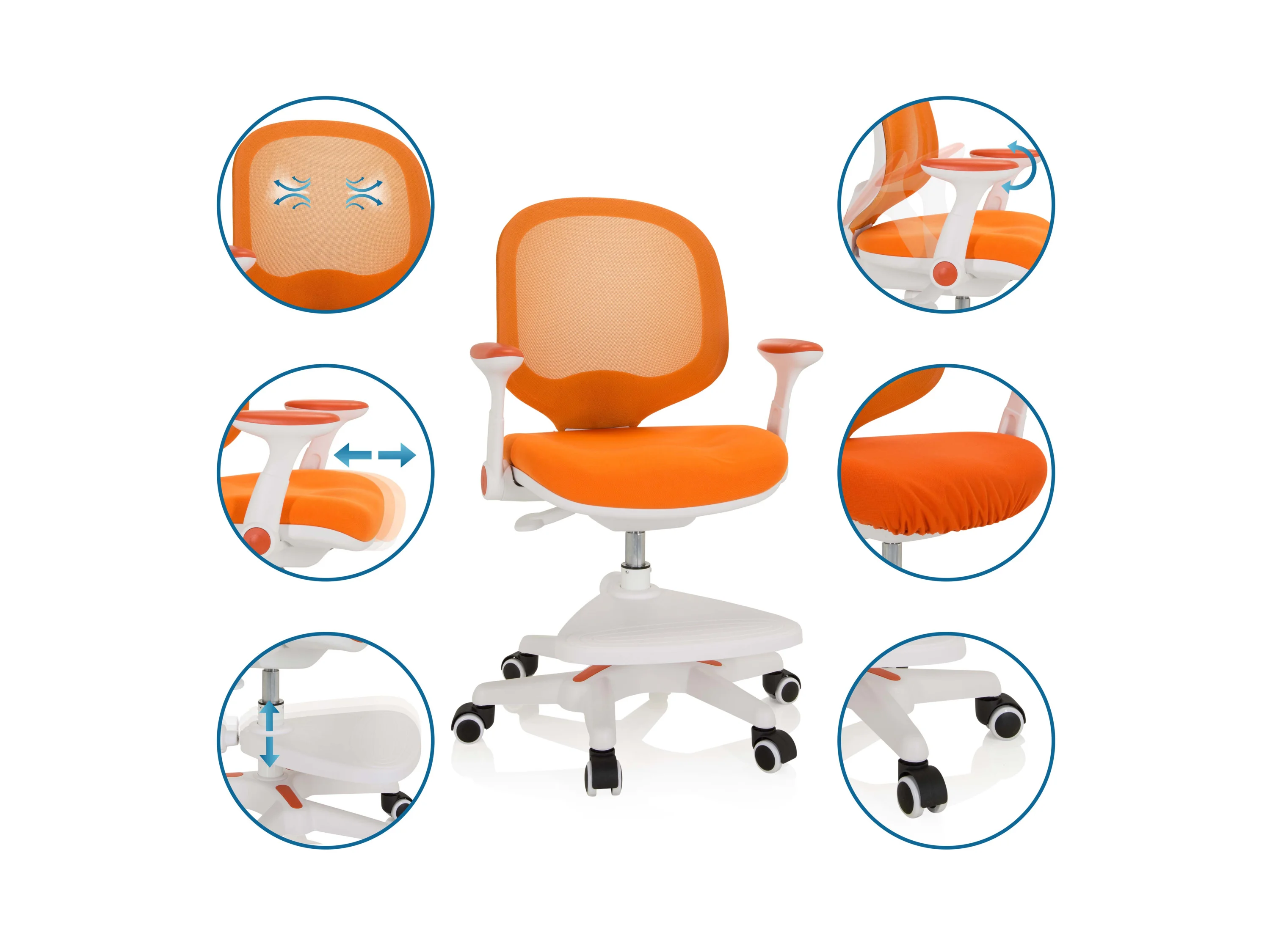 HJH OFFICE Stoff/Netzstoff (Orange) – Bild 4 von 4