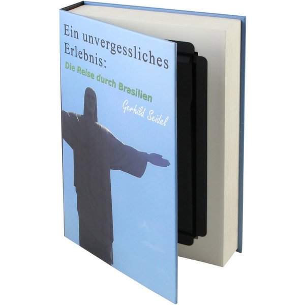 HMF Buchtresor Buchtresor Geldkassette mit echten Papierseiten, innovatives Geheimversteck für Wertsachen, 23 x 15 x 4 cm, Brasilien