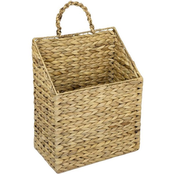 HMF Flechtkorb Hängekorb aus Wasserhyazinthe (1 St), Zeitungskorb zum Aufhängen, 30 x 17,5 x 38 cm