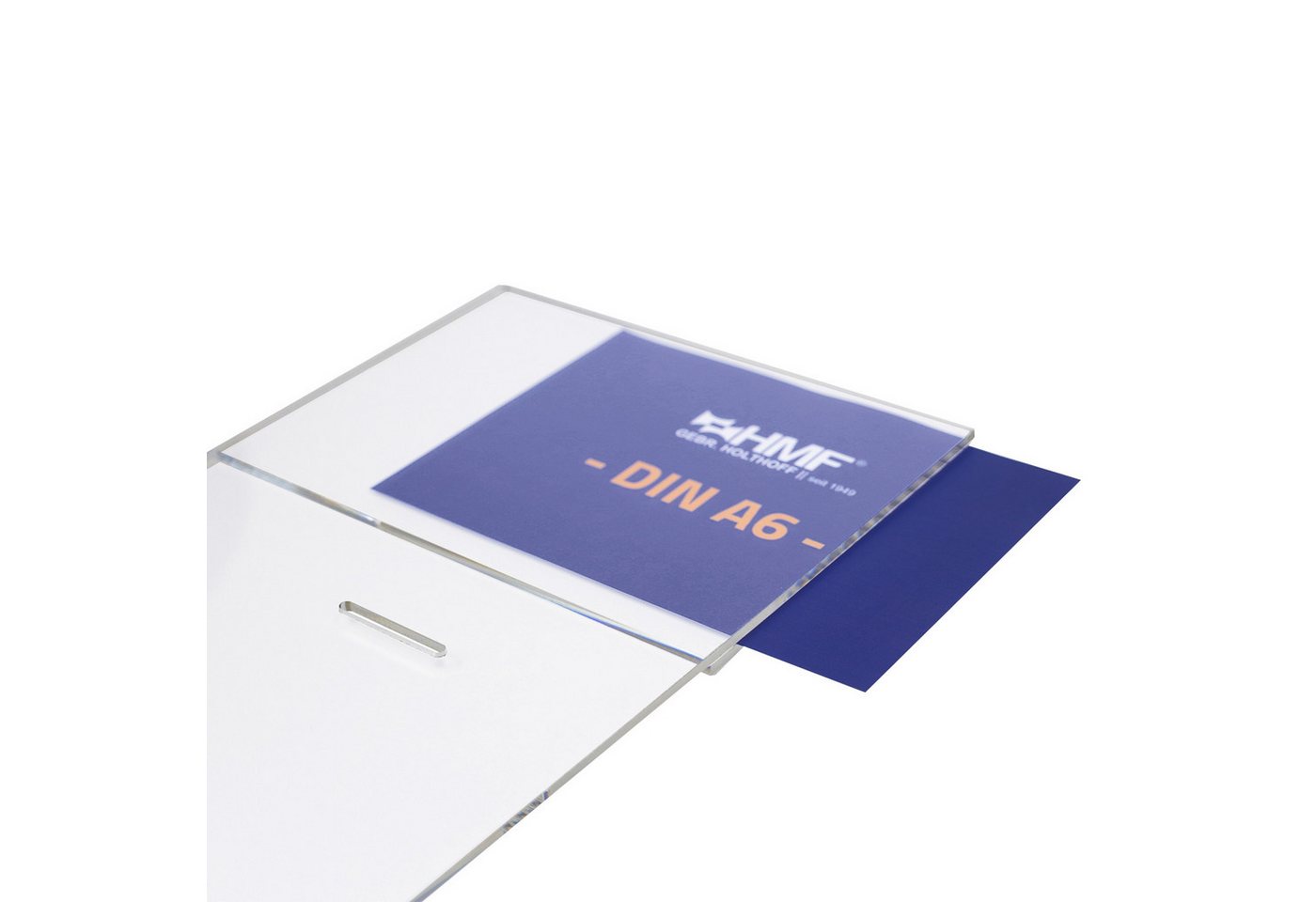 HMF Geldkassette Acryl Spendenbox, abschließbare Box, mit DIN A6 Blatteinschub 15,5 x 11 x 11 cm, transparent – Bild 4 von 5