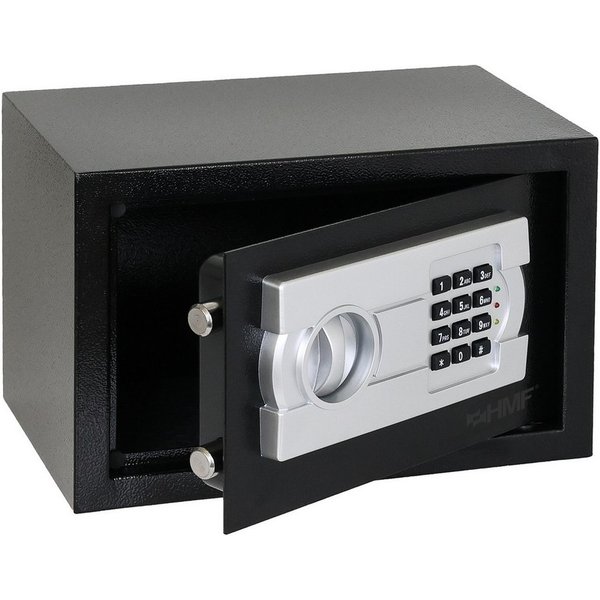 HMF Möbeltresor Safe Tresor für Zuhause Hotel oder Büro Möbeltresor mit Zahlenschloss, für DIN A5 Dokumente, 31 x 20 x 20 cm, Schwarz