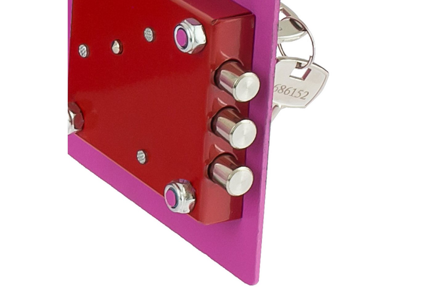 HMF Möbeltresor Safe Tresor klein mit Schlüssel, Schließfach mit Doppelbartschloss, 23 x 17 x 17 cm, pink – Bild 5 von 5