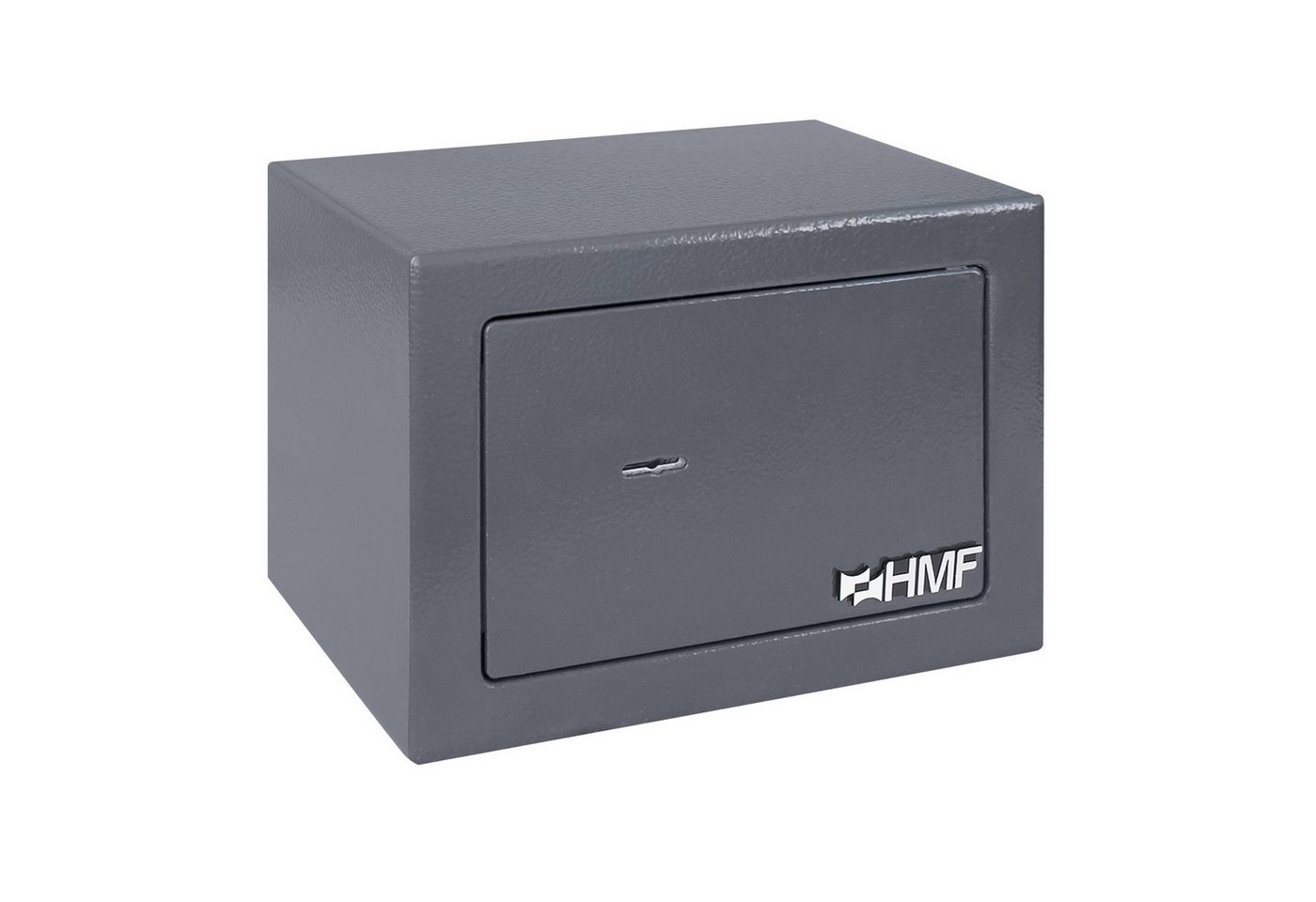 HMF Möbeltresor Safe Tresor klein mit Schlüssel, Schließfach mit Doppelbartschloss, 23 x 17 x 17 cm, anthrazit – Bild 2 von 5