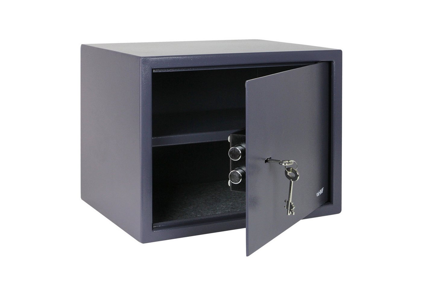 HMF Möbeltresor Safe Tresor mit Schlüssel, Möbeltresor, mit Doppelbartschloss, 38 x 30 x 30 cm, Anthrazit – Bild 3 von 5