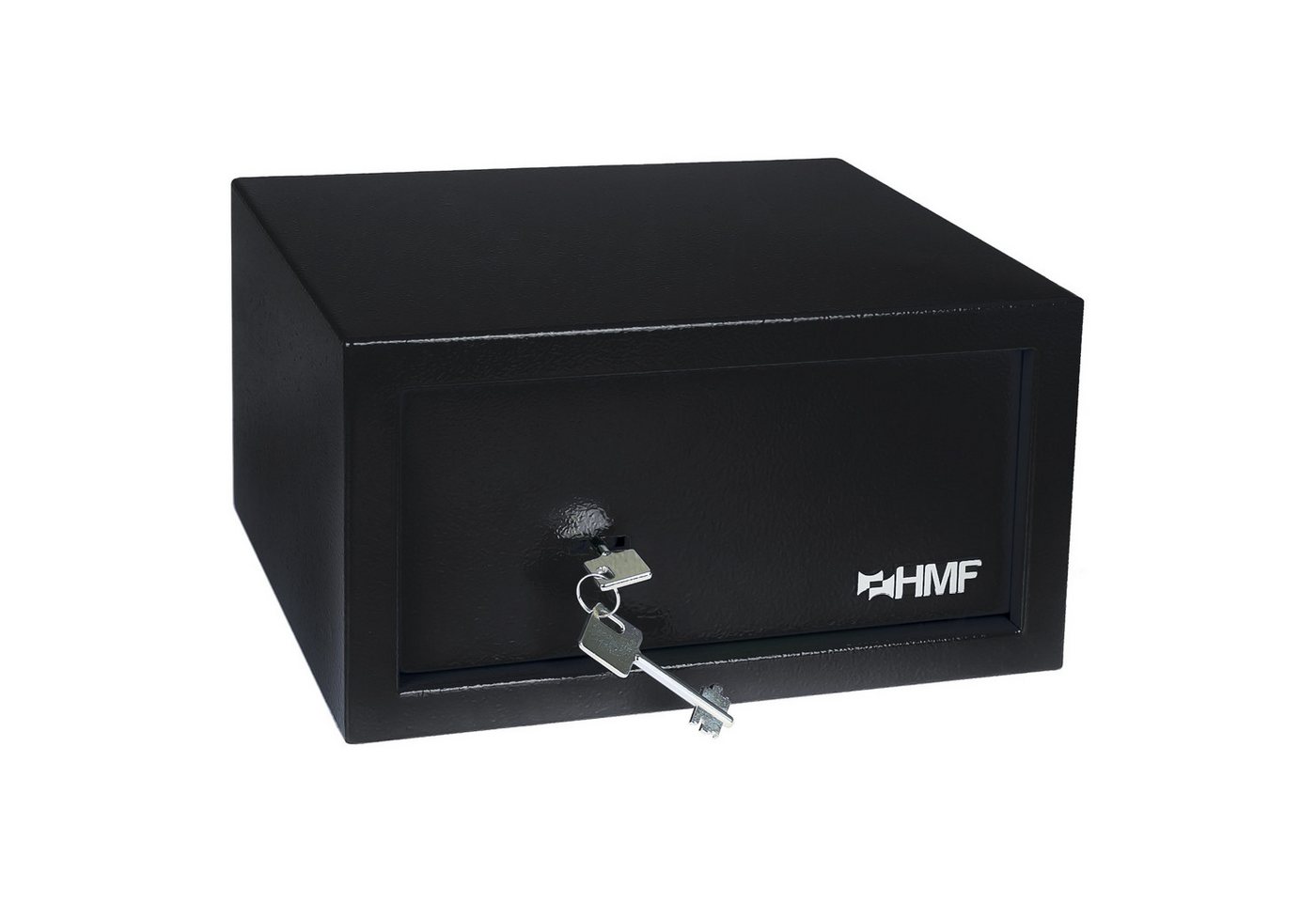 HMF Möbeltresor Safe Tresor mit Schlüssel, Möbeltresor, mit Doppelbartschloss, 31 x 17 x 25 cm, Schwarz – Bild 5 von 5