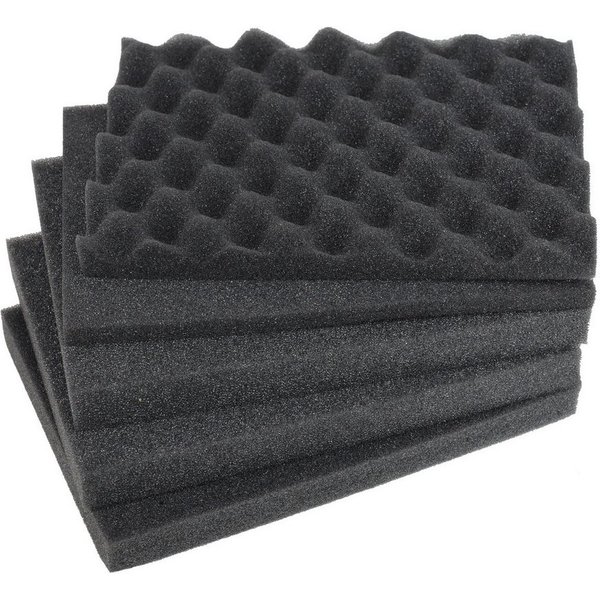 HMF Rasterschaumstoff Koffereinlagen mit Rasterschaumstoff (5er Set), für Outdoor-Fotokoffer, 21,5 x 15 cm