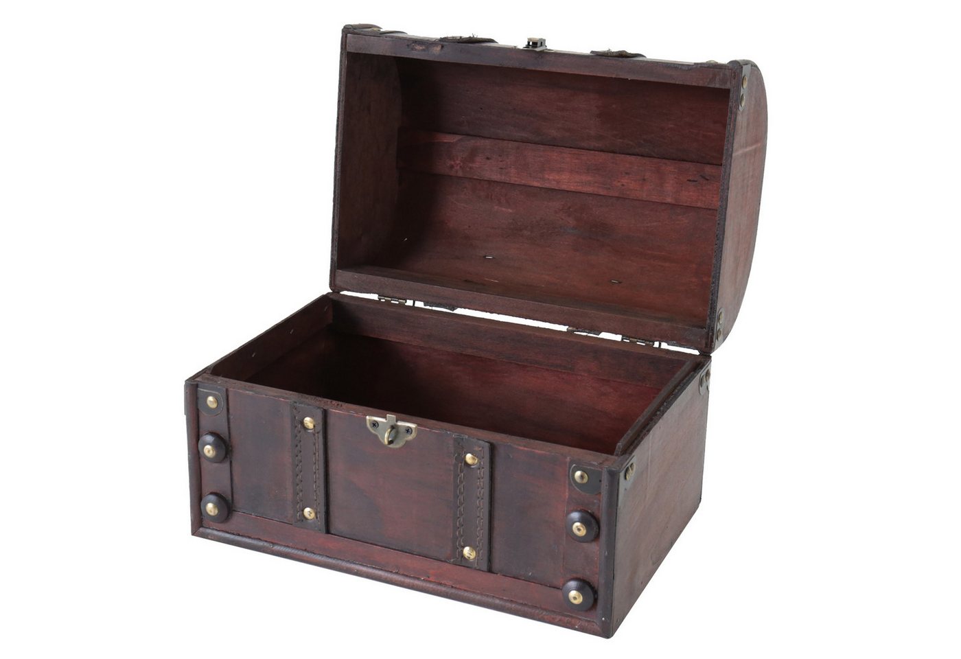 HMF Schatzkiste Schatztruhe aus Holz, kleine Schatzkiste mit, dekorativem Schloss für Kindergeburtstag, 30 x 20 x 22 cm, Italien – Bild 3 von 5