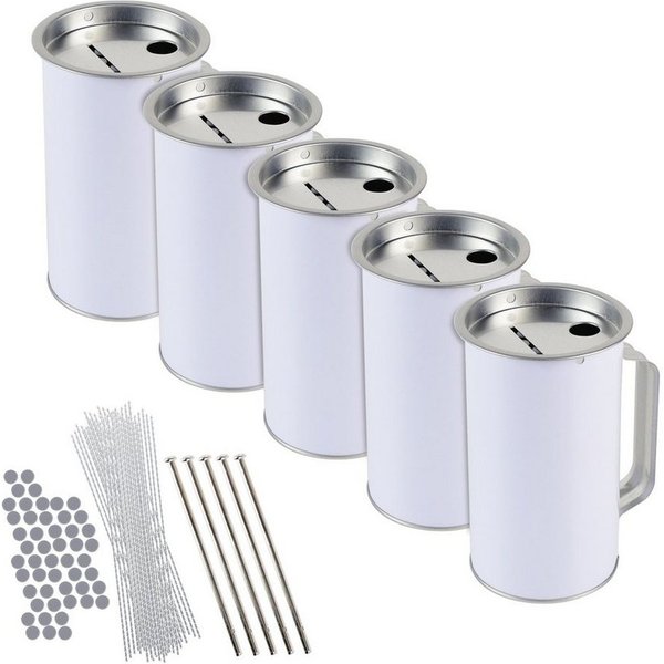 HMF Spardose Spendenbox mit Griff, Spendendosen mit Münz-Schlitz, (5-tlg), für Spendensammlungen, 8 cm ø, 14,5 cm hoch