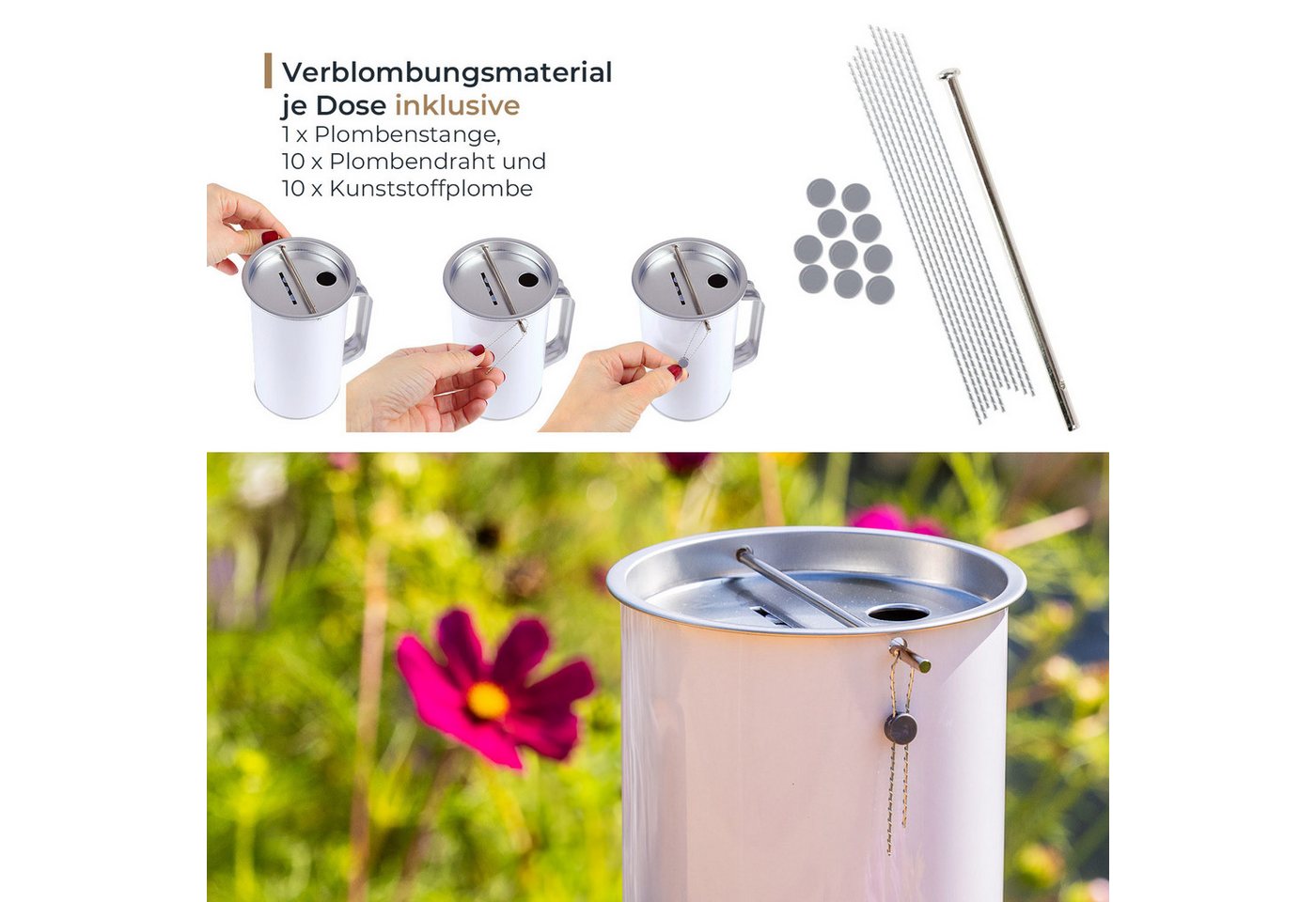 HMF Spardose Spendendose 10,0 cm Ø, 14,5 cm hoch ohne Griff, (1-tlg), für Spendensammlungen, inkl. Zubehör – Bild 4 von 5