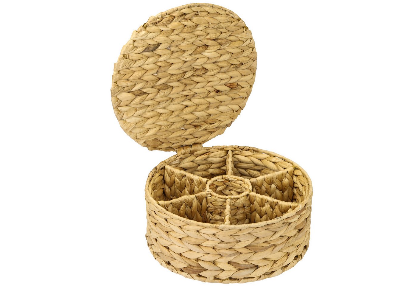 HMF Teebox Teebox aus Wasserhyazinthe mit 7 Fächern, Aufbewahrung von Teebeuteln, Wasserhyazinthe, Aufbewahrungskorb als Organizer für Küche, Bad Wohnbereich, ø – Bild 2 von 5