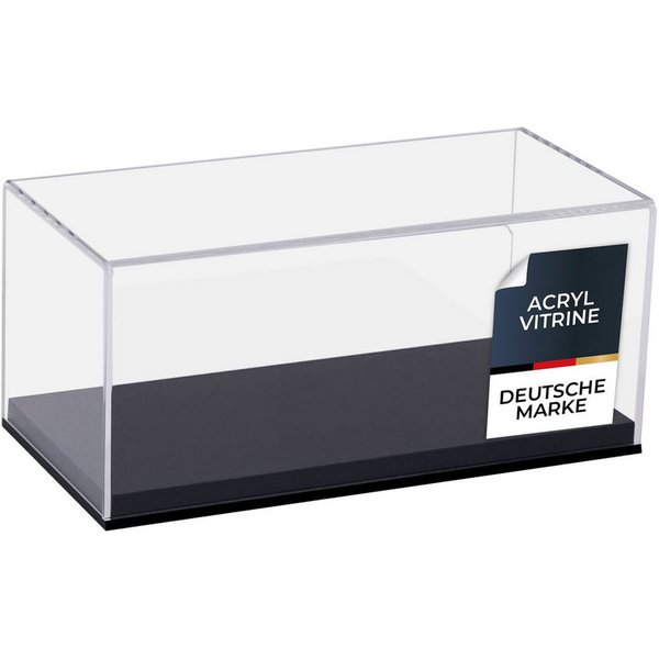 HMF Vitrine Elegante Acryl Vitrine, Ausstellungskasten für Sammelstücke Schaukasten für Modellautos, Figuren, 24 x 12 x 11 cm, transparent