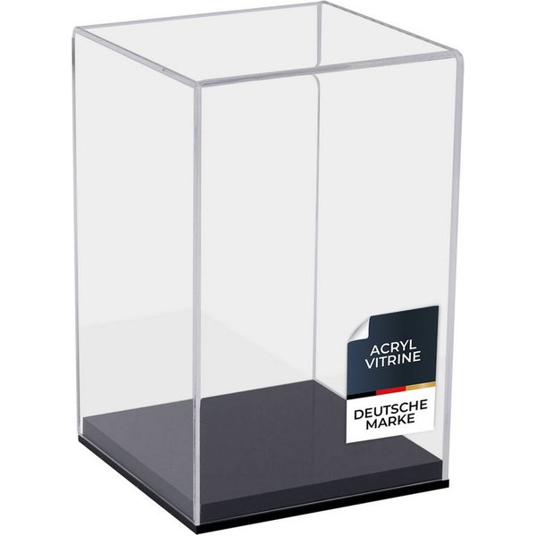 HMF Vitrine Elegante Acryl Vitrine, Ausstellungskasten für Sammelstücke Schaukasten für Modellautos, Figuren, 14 x 14 x 22 cm, transparent