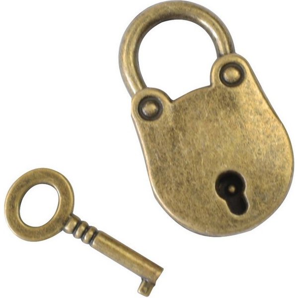 HMF Vorhängeschloss Vorhängeschloss klein Metall silberglänzend mit Schlüssel dekoratives, (1-tlg), Bügelschloss für Tagebuch Geschenkbox Schmuckkästchen Schatz