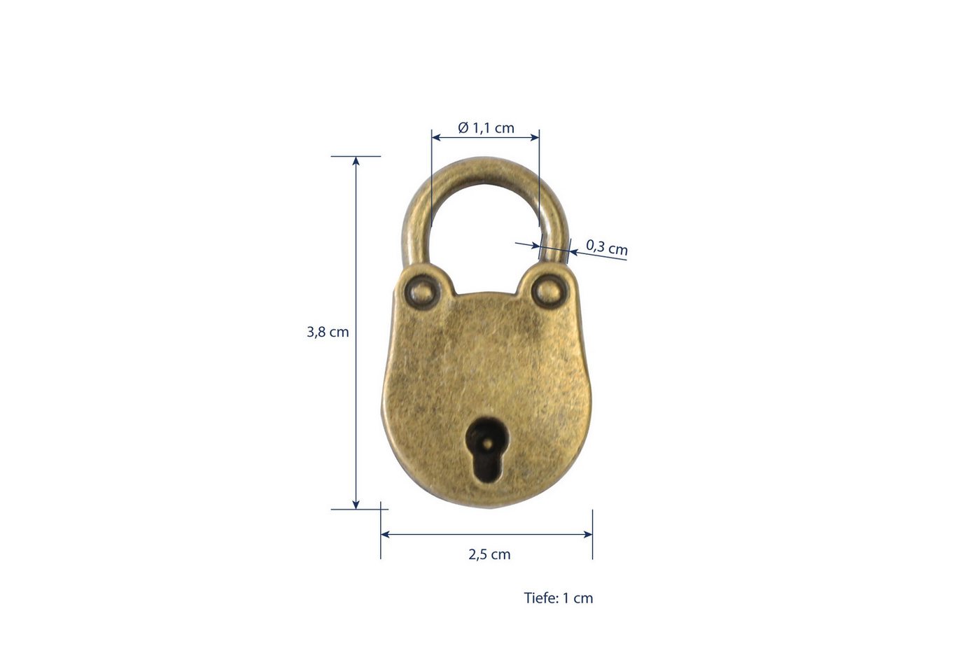 HMF Vorhängeschloss Vorhängeschloss klein Metall silberglänzend mit Schlüssel dekoratives, (1-tlg), Bügelschloss für Tagebuch Geschenkbox Schmuckkästchen Schatz – Bild 2 von 3