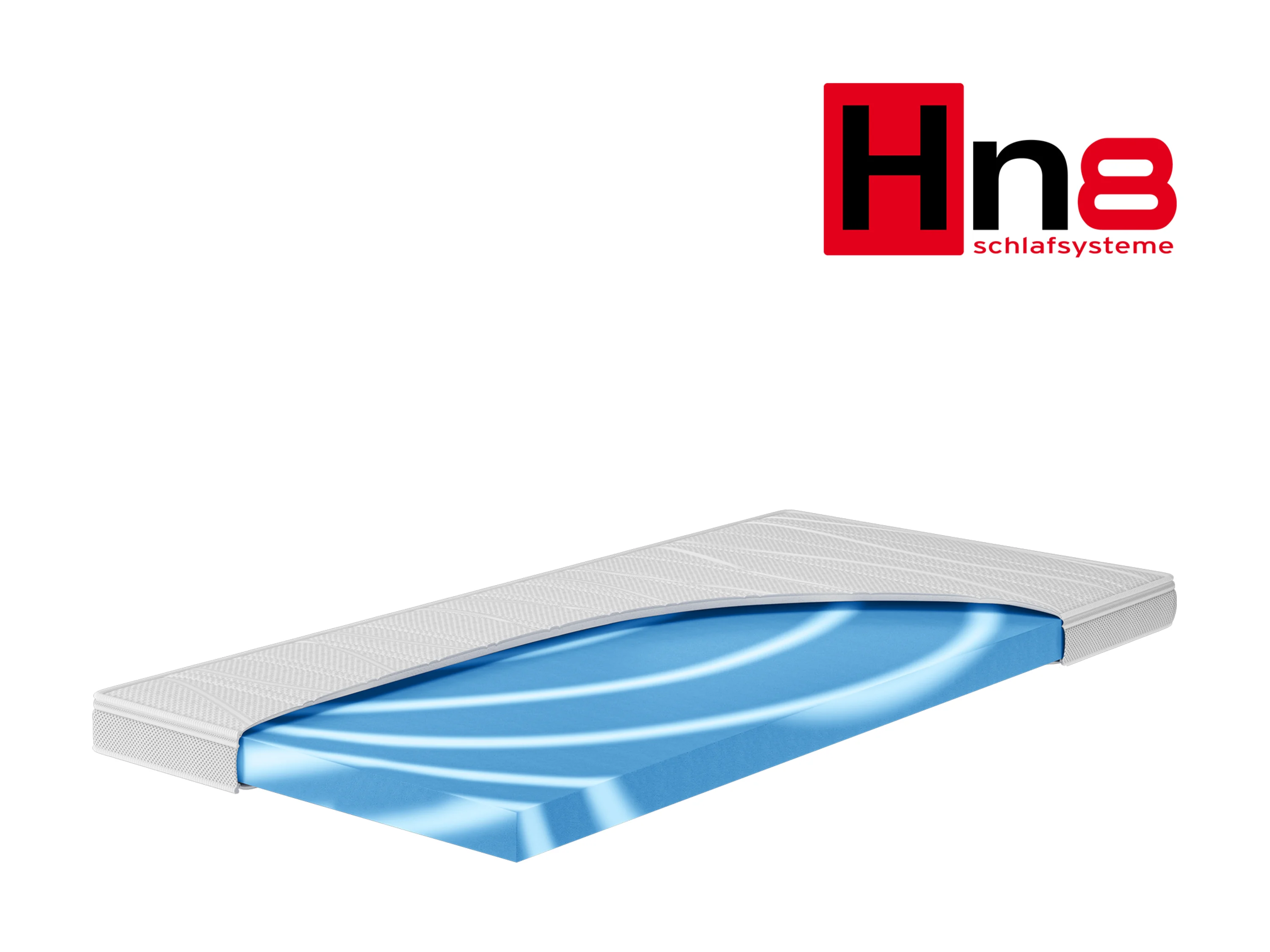 HN8 SCHLAFSYSTEME Gelschaum-Topper Surf 100 Cool mit kühlendem Bezug und zwei Liegeseiten (H2, 80 x 200 cm) – Bild 2 von 4