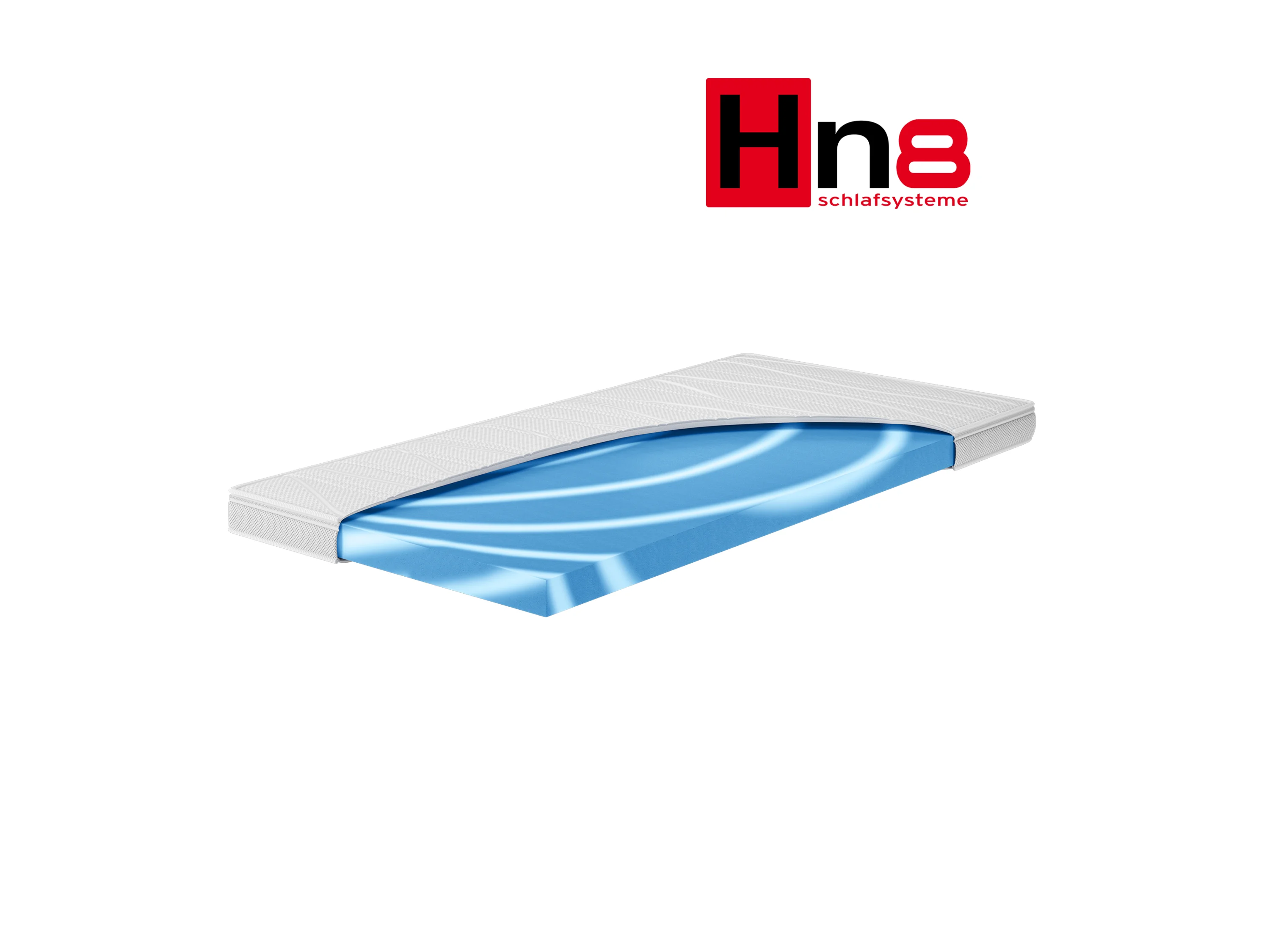 HN8 SCHLAFSYSTEME Gelschaum-Topper Surf 100 Cool mit kühlendem Bezug und zwei Liegeseiten (H2, 90 x 200 cm) – Bild 3 von 4