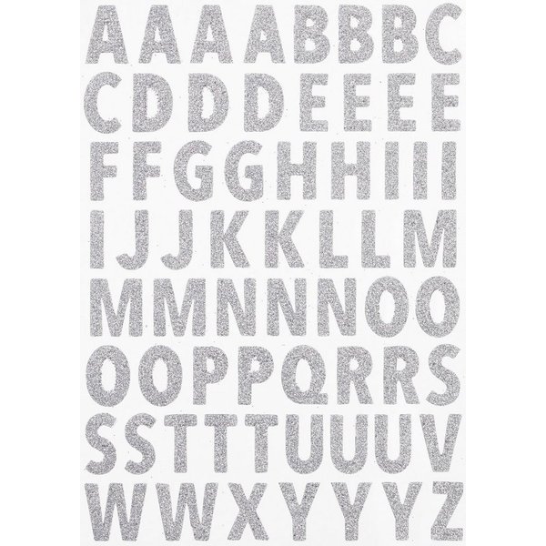 HobbyFun Aufkleber Buchstaben, Glitzer 64 Stück