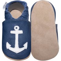 Hobea-Germany Krabbelschuhe Anker auf dunkelblau