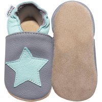Hobea-Germany Krabbelschuhe dunkelgrau mit mint Stern