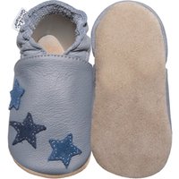 Hobea-Germany Krabbelschuhe grau mit blauen Sternchen