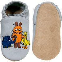 Hobea-Germany Krabbelschuhe Maus, Elefant und Ente grau