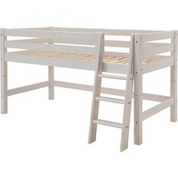 Hochbett "Infanskids" halbhoch, B90xT200xH117 cm, Leiter schräg, Kiefer weiß