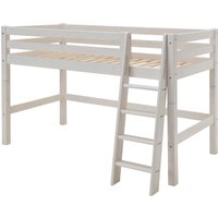 Hochbett "Infanskids" mittelhoch, B90xT200xH140 cm, Leiter schräg, Kiefer weiß