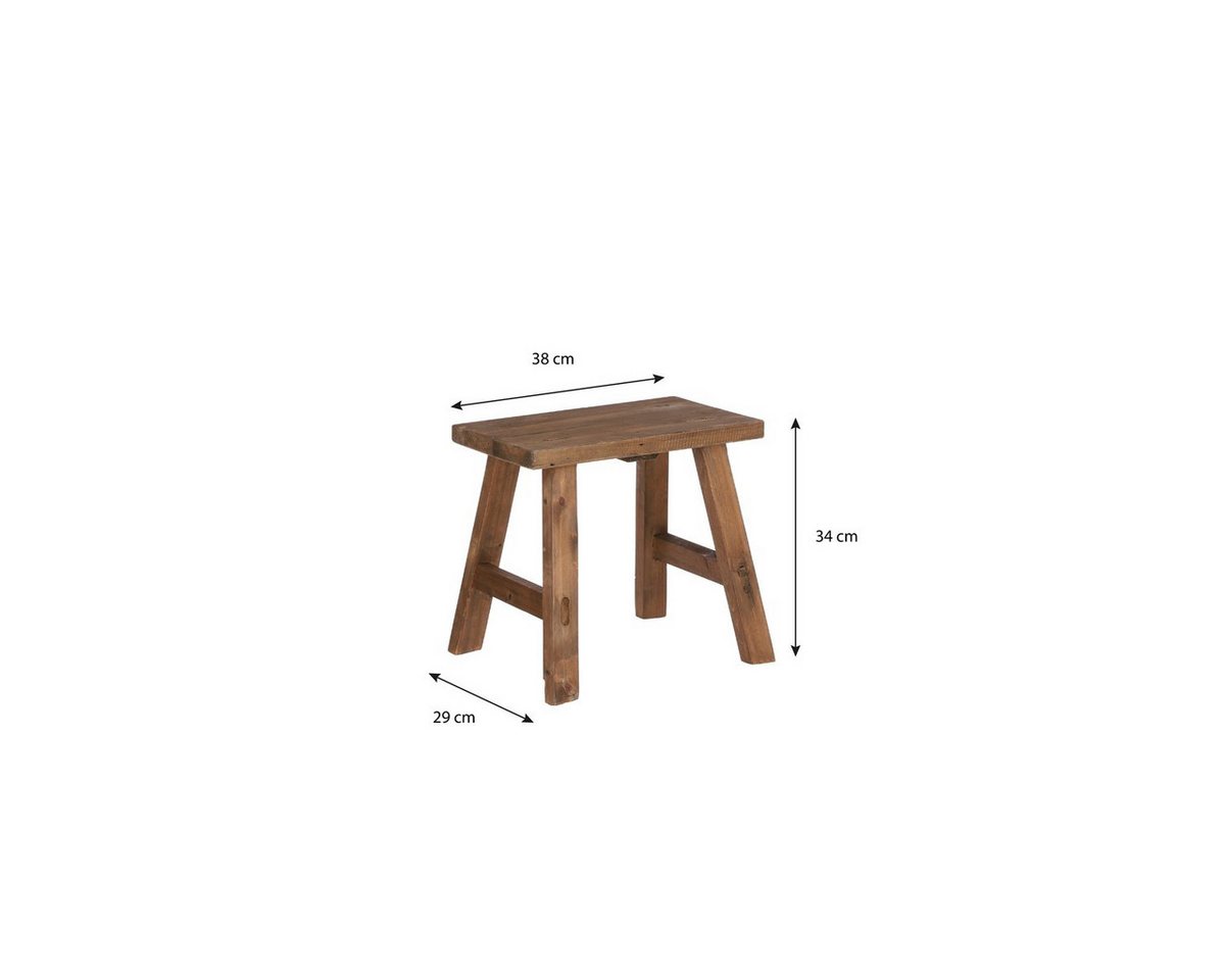 Mica Decorations Hocker Mica Decorations Bold Hocker Recyceltes Holz Braun – Bild 2 von 4