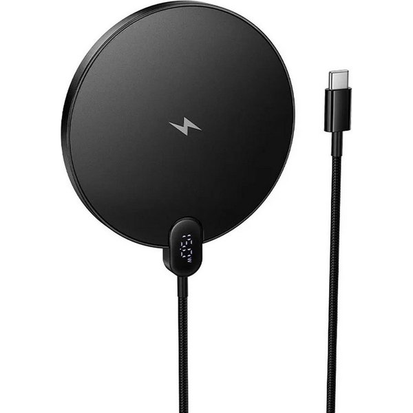 hoco. CW62 Wireless Charger 15W Qi Schnellladegerät Smartphone-Kabel, USB Typ C, (120 cm), LED-Display & USB-C Kabel induktive Ladestation für iPhone & Android