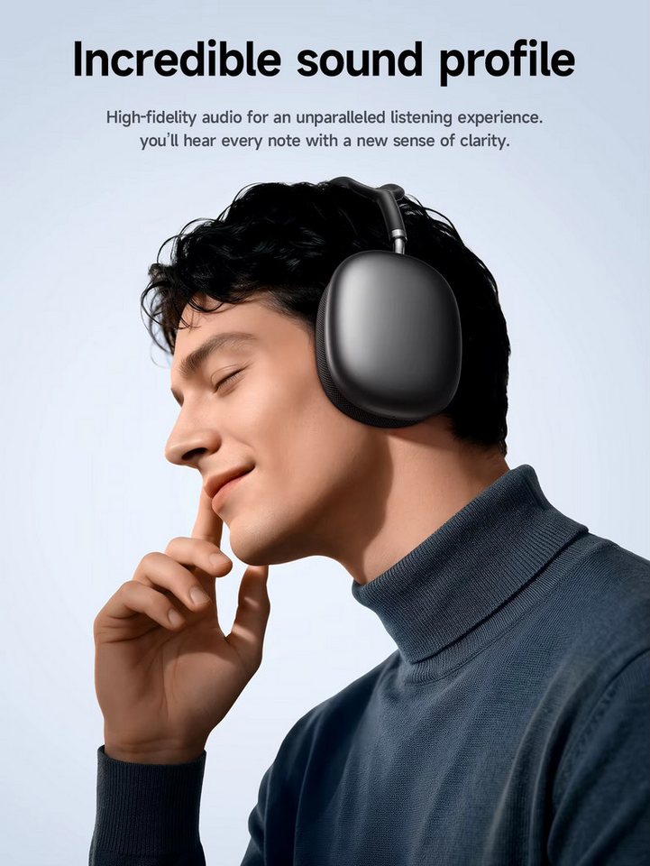 hoco. W65 Plus Kabellose Over-Ear-Kopfhörer Headset mit ANC Bluetooth-Kopfhörer (Bluetooth, Aktive Geräuschunterdrückung, Komfortable Stoff-Ohrpolster) – Bild 3 von 5