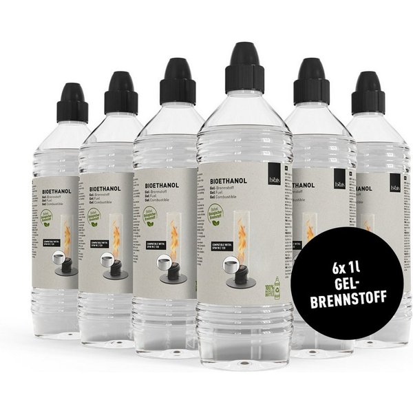 höfats Bioethanol Gel-Brennstoff, 6 l, (Zubehör für SPIN 90/120 Tischfeuer, rußfreie Ethanol Brennpaste, für Indoor und Outdoor), aus nachwachsenden Rohstoffen