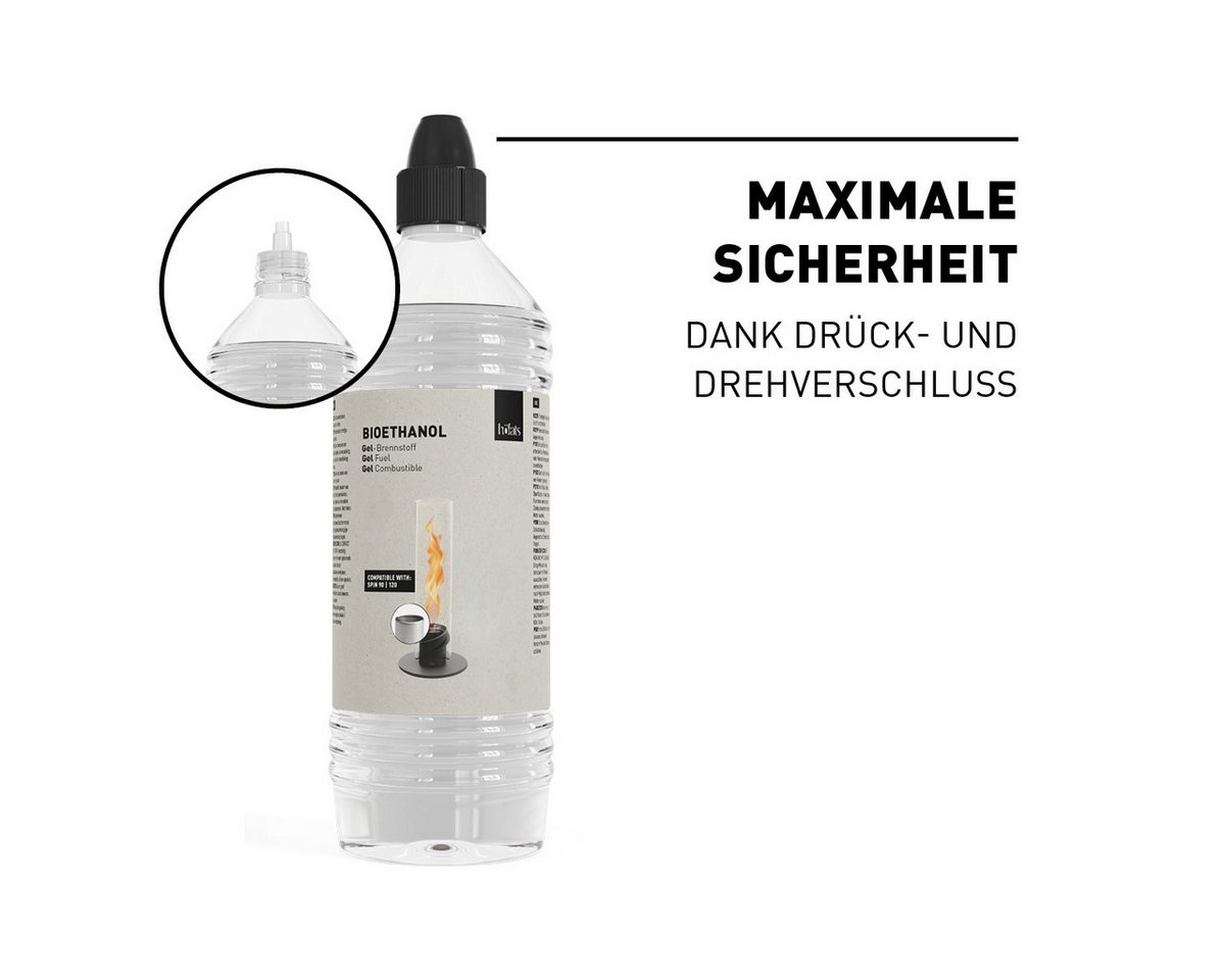 höfats Bioethanol Gel-Brennstoff, 6 l, (Zubehör für SPIN 90/120 Tischfeuer, rußfreie Ethanol Brennpaste, für Indoor und Outdoor), aus nachwachsenden Rohstoffen – Bild 3 von 5