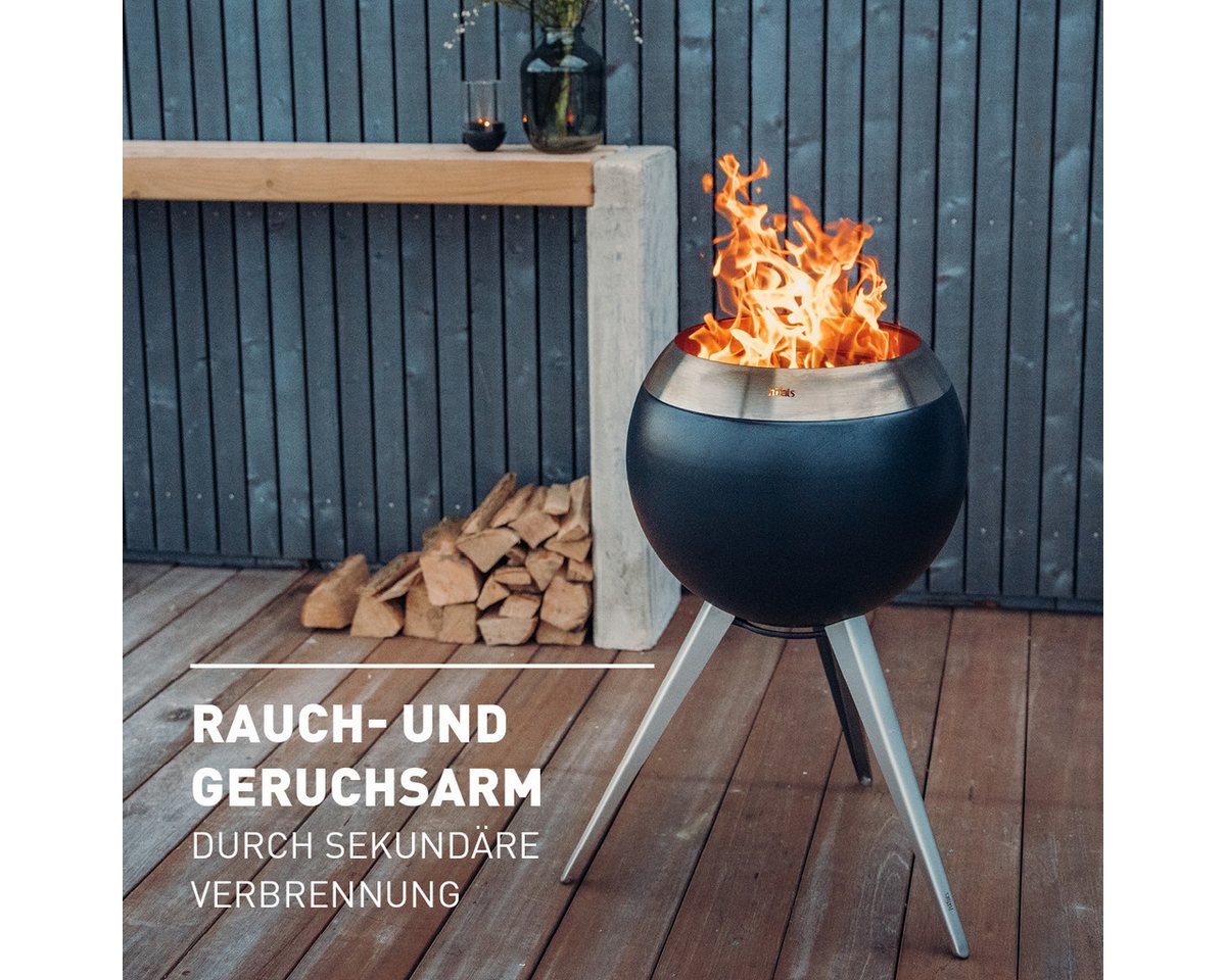 höfats Feuerschale MOON 45, 55, (rauch-und geruchsarm dank Holzvergaser-Technologie und zweistufigem Verbrennungsprozess, Feuerstelle mit ⌀ 45 cm oder 55 cm) – Bild 3 von 5