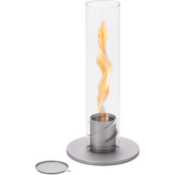 höfats Tischfeuer SPIN 90, 120 (Tischfeuer, Windlicht, Gartenfackel und Bioethanolkamin aus Edelstahl, Tischkamin für Indoor und Outdoor), strahlt angenehme Wär