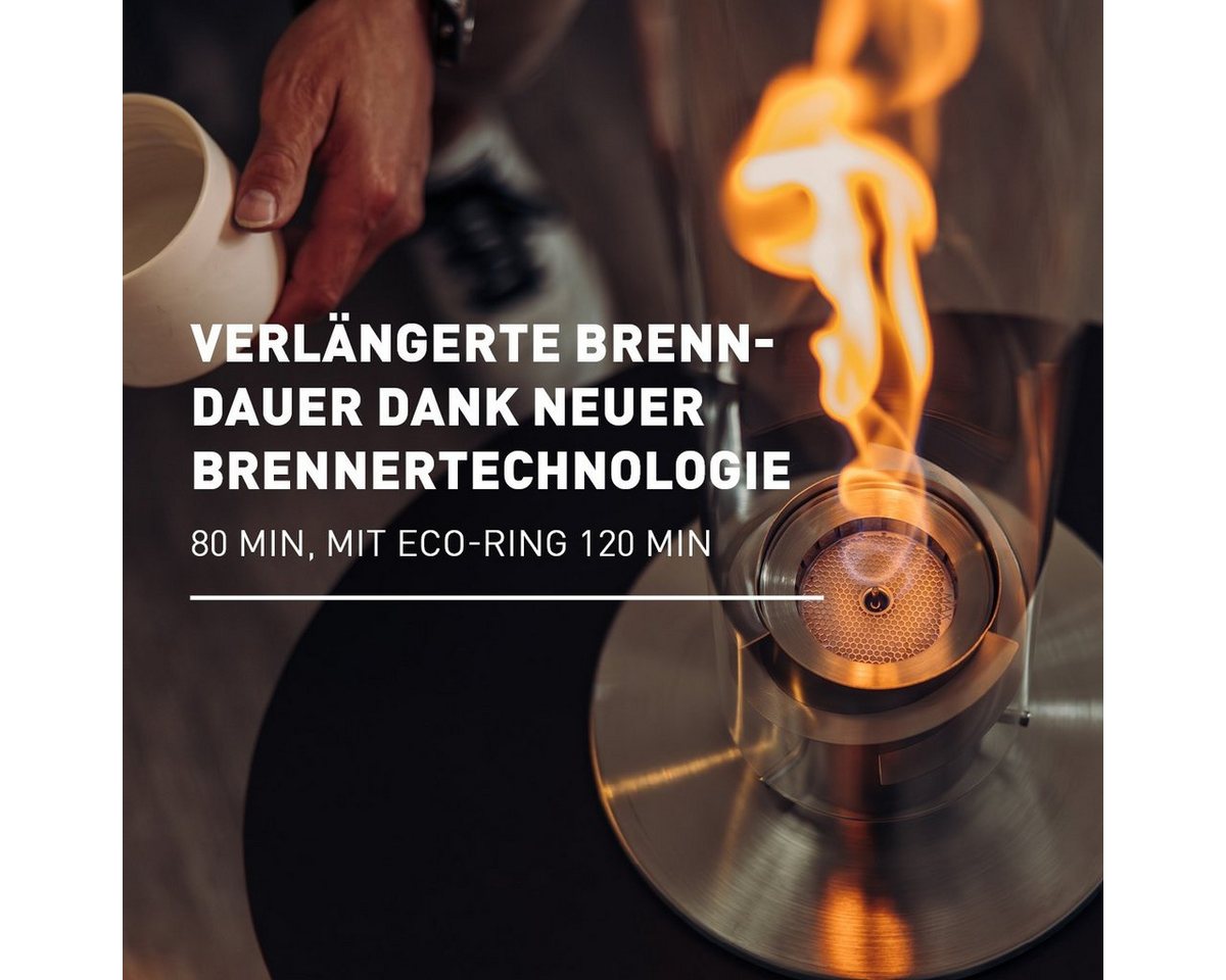 höfats Tischfeuer SPIN 900, 1200, 1500 (wärmender Tischkamin für Indoor und Outdoor, NEUES Modell mit verlängerter Brenndauer), innovative Brennertechnologie – Bild 3 von 5