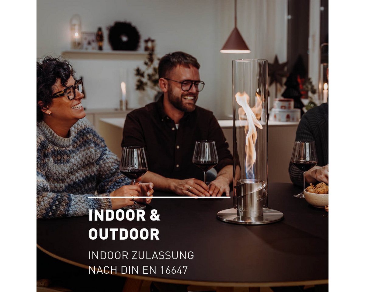 höfats Tischfeuer SPIN 900, 1200, 1500 (wärmender Tischkamin für Indoor und Outdoor, NEUES Modell mit verlängerter Brenndauer), innovative Brennertechnologie – Bild 4 von 5