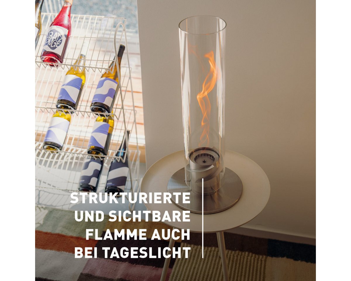 höfats Tischfeuer SPIN 900, 1200, 1500 (wärmender Tischkamin für Indoor und Outdoor, NEUES Modell mit verlängerter Brenndauer), innovative Brennertechnologie – Bild 5 von 5