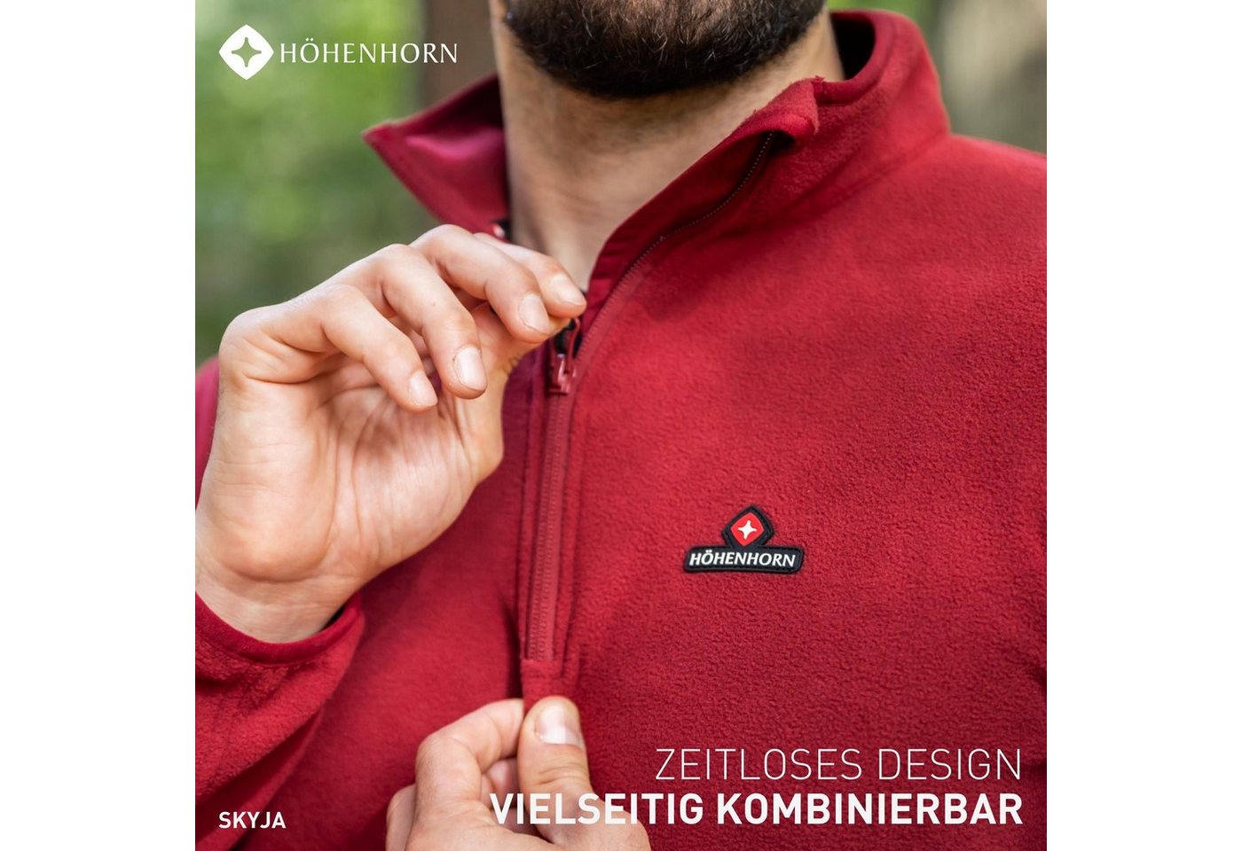 Höhenhorn Fleecepullover Skyja Herren Fleece Pullover für Männer Sweatshirt 1/4 Zip Microfleece – Bild 4 von 5