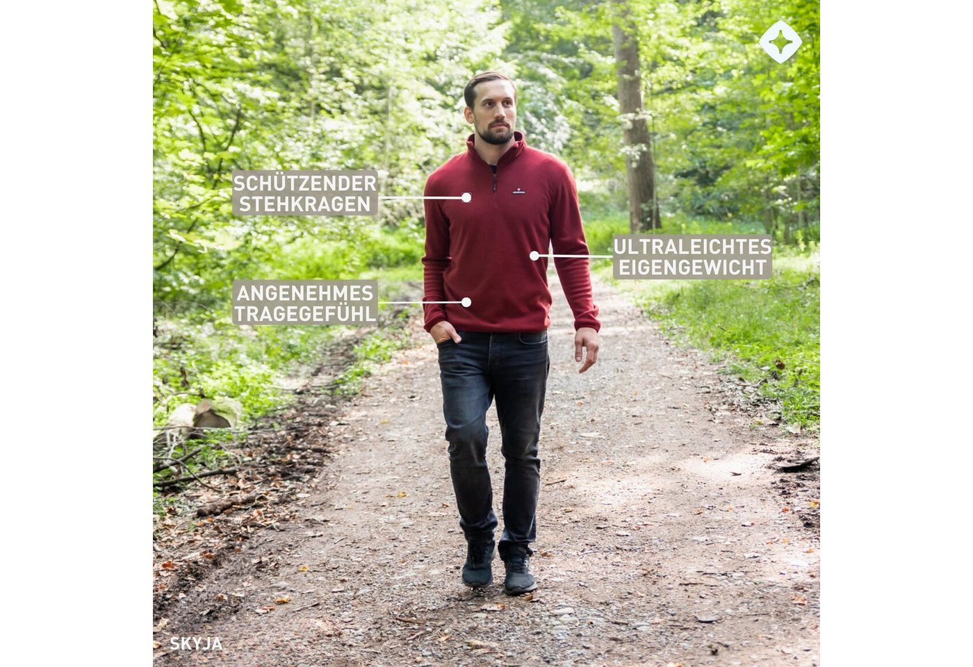 Höhenhorn Fleecepullover Skyja Herren Fleece Pullover für Männer Sweatshirt 1/4 Zip Microfleece – Bild 5 von 5