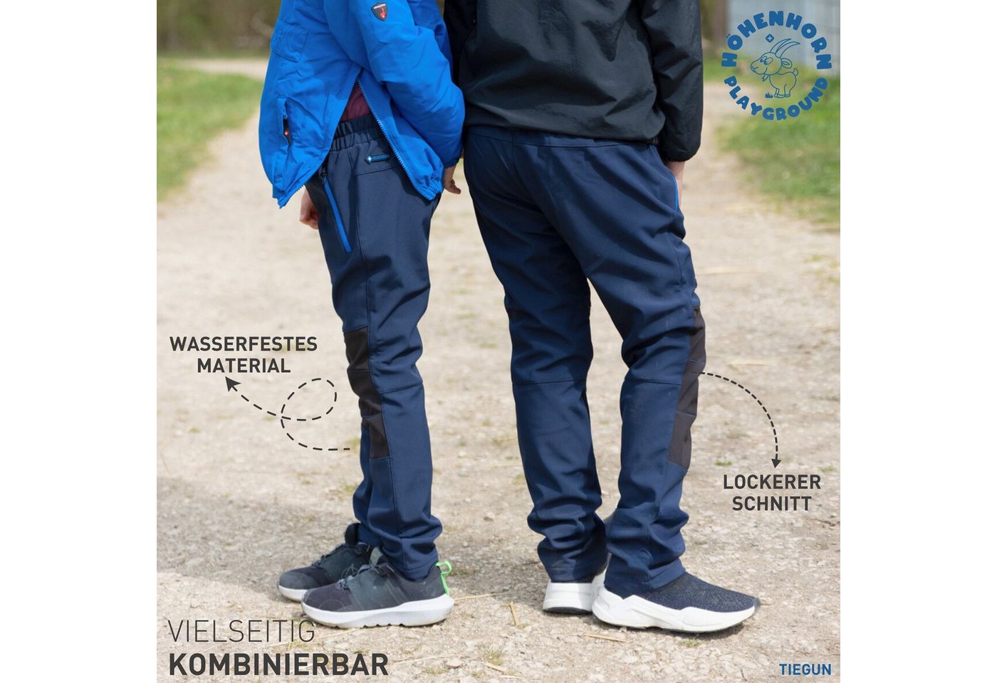 Höhenhorn Softshellhose Tiegun Kinder Jungen Mädchen Outdoorhose Gefüttert Snowboardhose weiches Microfleece-Innenfutter – Bild 4 von 5