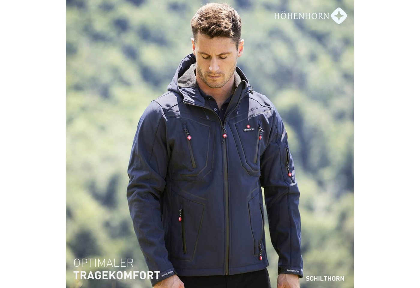 Höhenhorn Softshelljacke Schilthorn Herren Softshell Jacke für Männer Outdoor Funktionsjacke Microfleece-Innenfutter, Atmungsaktiv, Wasserdicht – Bild 5 von 5
