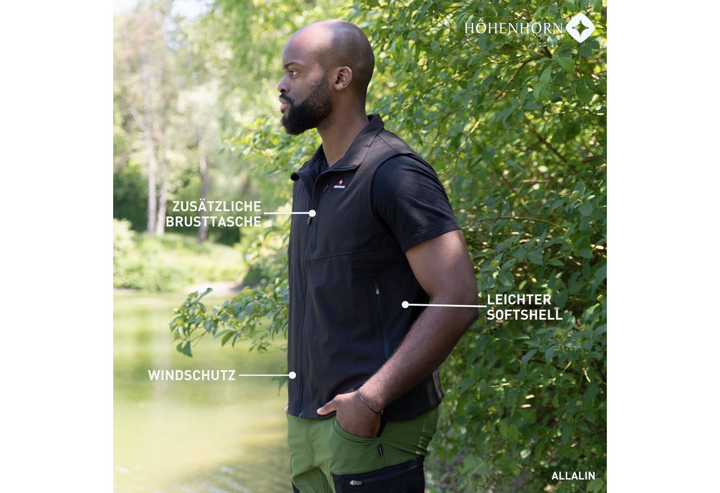 Höhenhorn Softshellweste Allalin Herren Weste Softshell Outdoor Softshellweste – Bild 5 von 5