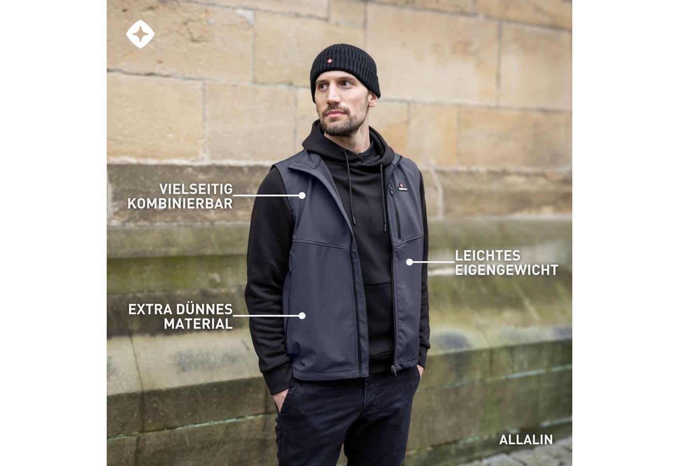 Höhenhorn Softshellweste Allalin Herren Weste Softshell Outdoor Softshellweste – Bild 5 von 5