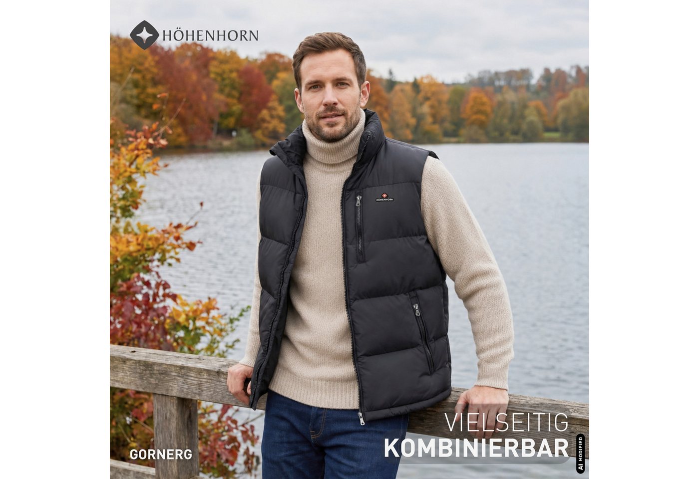 Höhenhorn Steppweste Gornerg Herren Weste Winter Gefütterte Winterjacke für Männer – Bild 3 von 5