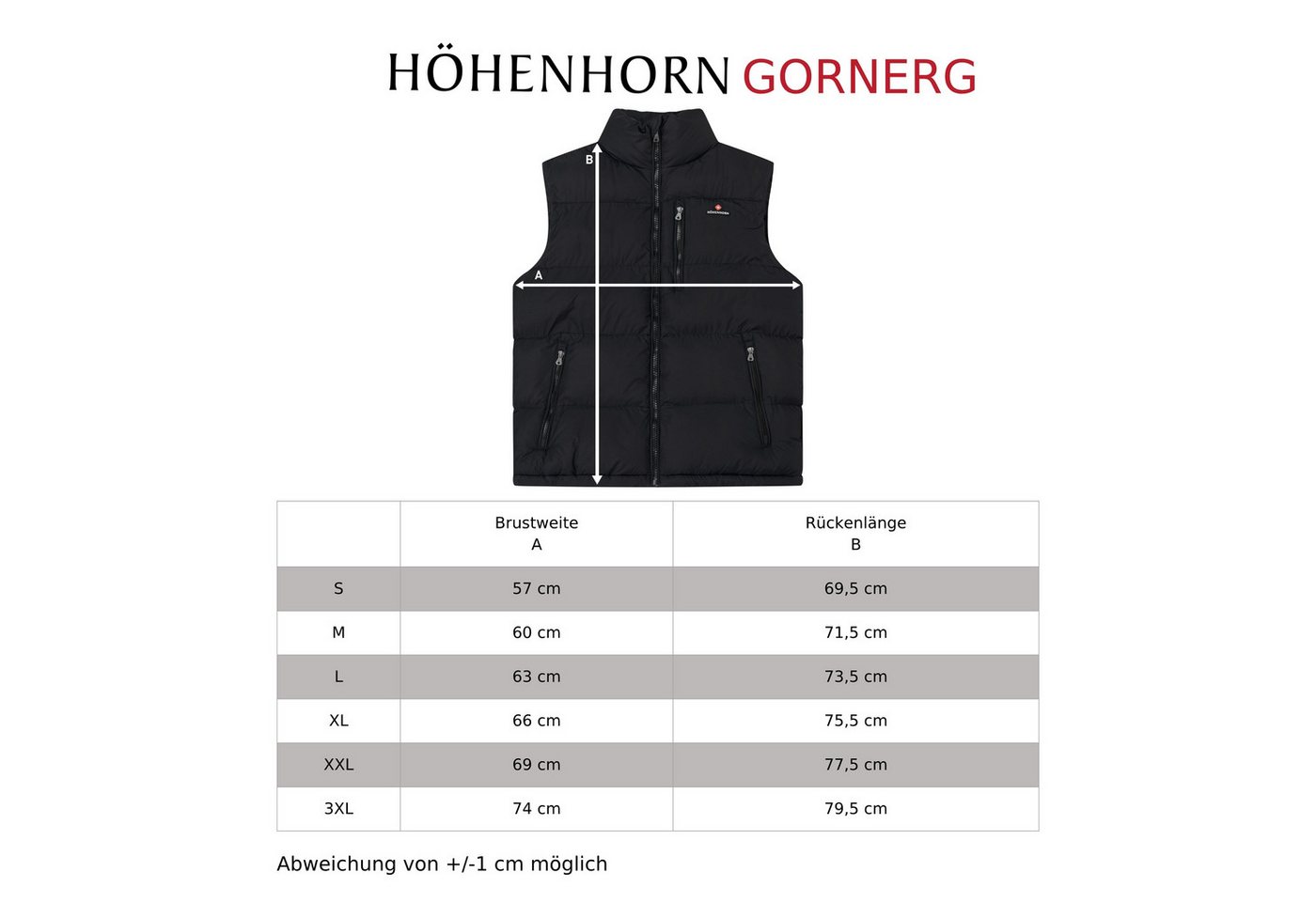 Höhenhorn Steppweste Gornerg Herren Weste Winter Gefütterte Winterjacke für Männer – Bild 5 von 5