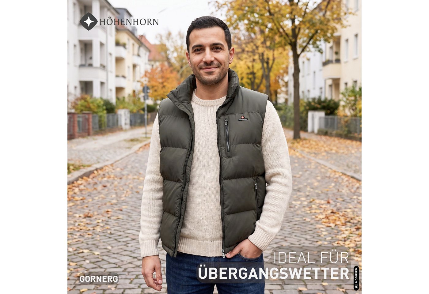 Höhenhorn Steppweste Gornerg Herren Weste Winter Gefütterte Winterjacke für Männer – Bild 3 von 5