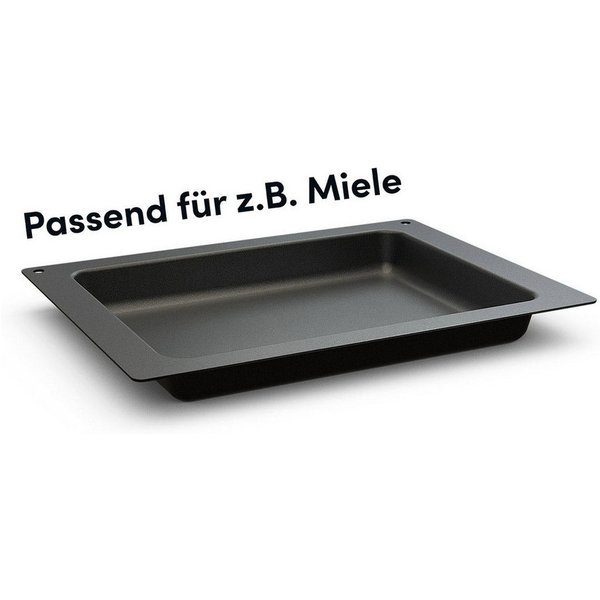 Hoffmann Germany Backblech Backplatte tief passend für z.B. Miele – Made in Germany, Aluguss, (1-St., 1x Backplatte tief 447x360 mm), Aluguss, 4,5 cm Rand, Anti