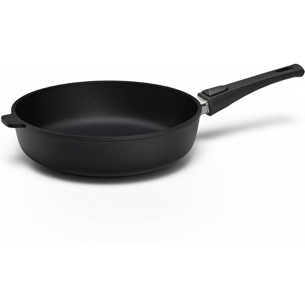 Hoffmann Germany Bratpfanne STONIQ PFAS-frei Ø 24 cm hoher Rand – Made in Germany, Aluguss (1-tlg., 1x Pfanne Ø 24 cm mit hohem Rand), abnehmbarer Griff, backof