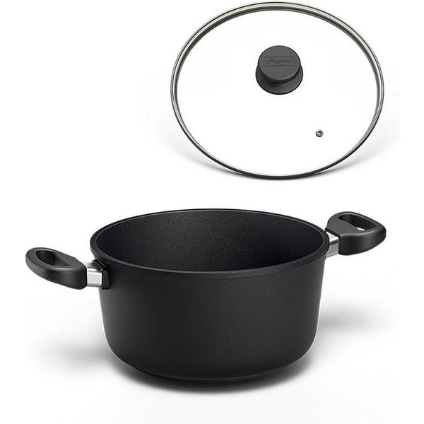 Hoffmann Germany Kochtopf STONIQ PFAS-frei Antihaft Ø 20 cm mit Glasdeckel – Made in Germany, Aluguss (Set, 2-tlg., 1x Kochtopf Ø 20 cm + 1x Glasdeckel), Alugus