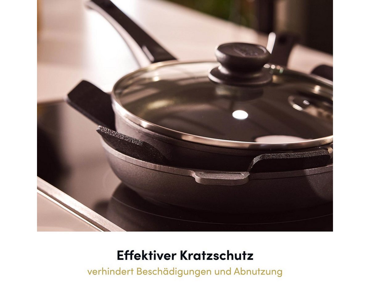 Hoffmann Germany Pfannenschoner Stapelschutz 38×38 cm, 6er-Set, zuschneidbar, hitzebeständig, Zubehör für alle Pfannen und Töpfe bis 38 cm, Set, 6-tlg., 5 mm st – Bild 3 von 5